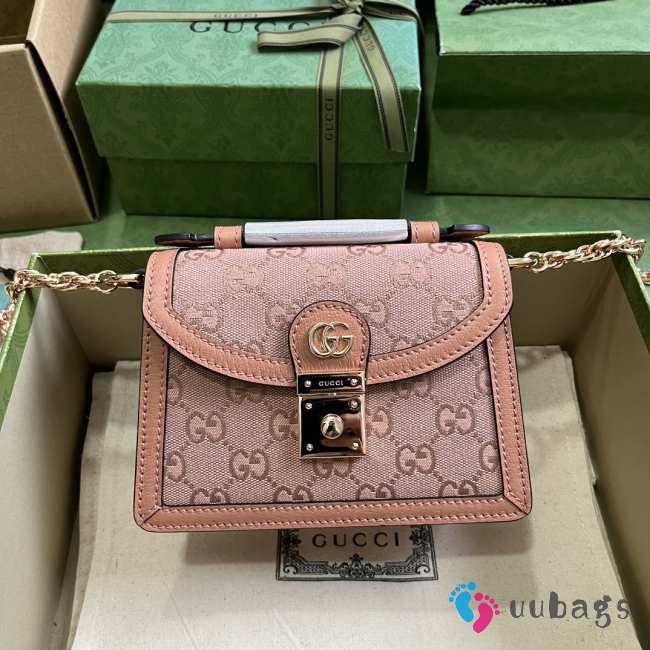 Gucci Ophidia GG Shoulder Bag In Pink 17.5x13x6cm - 1