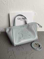 Celine Mini Cuir Cabas Tote Bag In Gray 22x17x15 - 1