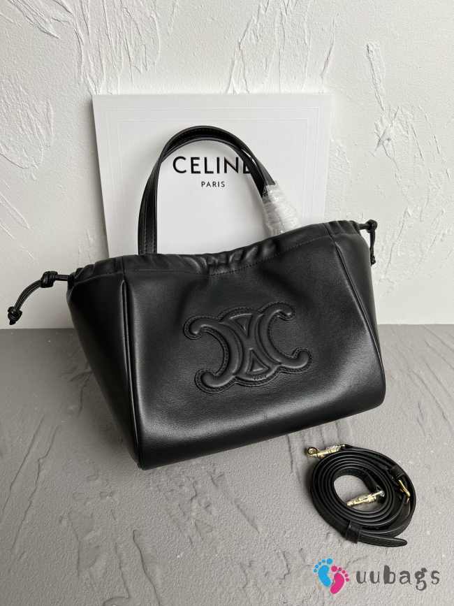 Celine Mini Cuir Cabas Tote Bag In Black 22x17x15 - 1