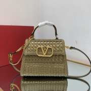 Valentino tote bag with golden buckle in beige 22x17x9cm - 1