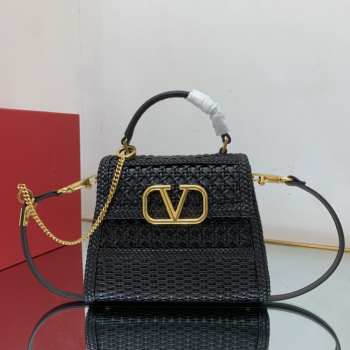 Valentino tote bag with golden buckle in black 22x17x9cm