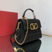 Valentino tote bag with golden buckle in black 22x17x9cm - 6