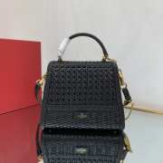 Valentino tote bag with golden buckle in black 22x17x9cm - 5