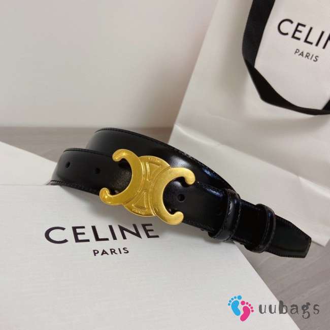 Celine logo belt in black width 2.5cm - 1