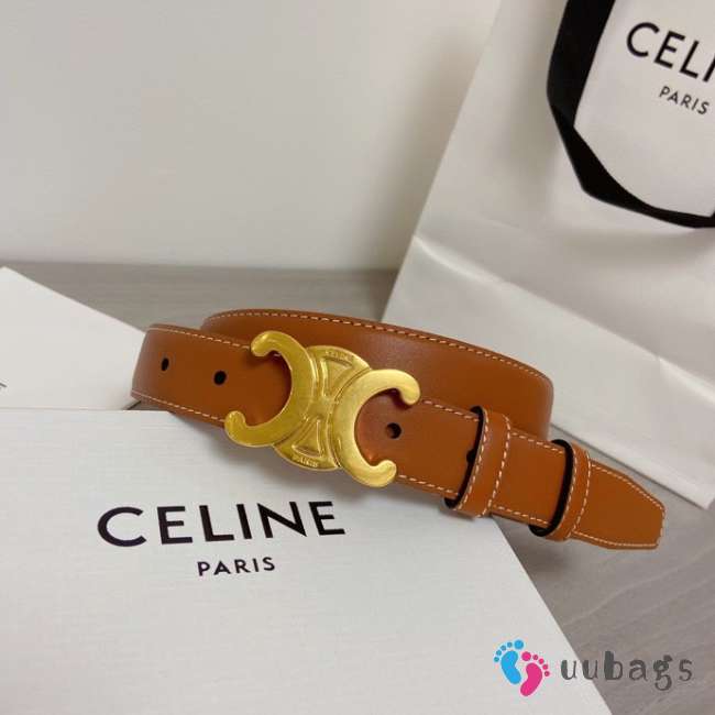 Celine logo belt in brown width 2.5cm - 1