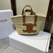 Celine Brown Triomphe Classic Panier In Palm 19x20x10cm - 1