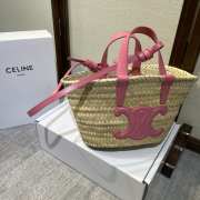 Celine Pink Triomphe Classic Panier In Palm 19x20x10cm - 6