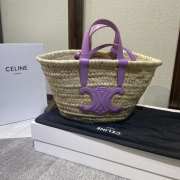 Celine Purple Triomphe Classic Panier In Palm 19x20x10cm - 1