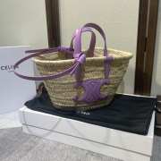 Celine Purple Triomphe Classic Panier In Palm 19x20x10cm - 6