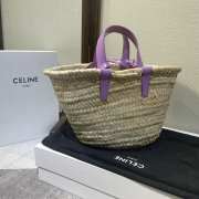 Celine Purple Triomphe Classic Panier In Palm 19x20x10cm - 5