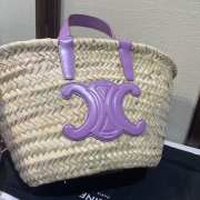 Celine Purple Triomphe Classic Panier In Palm 19x20x10cm - 2