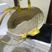 Celine Yellow Triomphe Classic Panier In Palm 19x20x10cm - 5