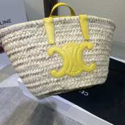 Celine Yellow Triomphe Classic Panier In Palm 19x20x10cm - 6