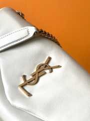 YSL Calypso Padded Lambskin Chain Bag In White 26x14x7cm - 4