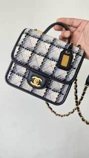 Chanel flap bag tweet with gold buckle 17x20.5x6cm - 5