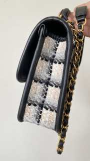 Chanel flap bag tweet with gold buckle 17x20.5x6cm - 6