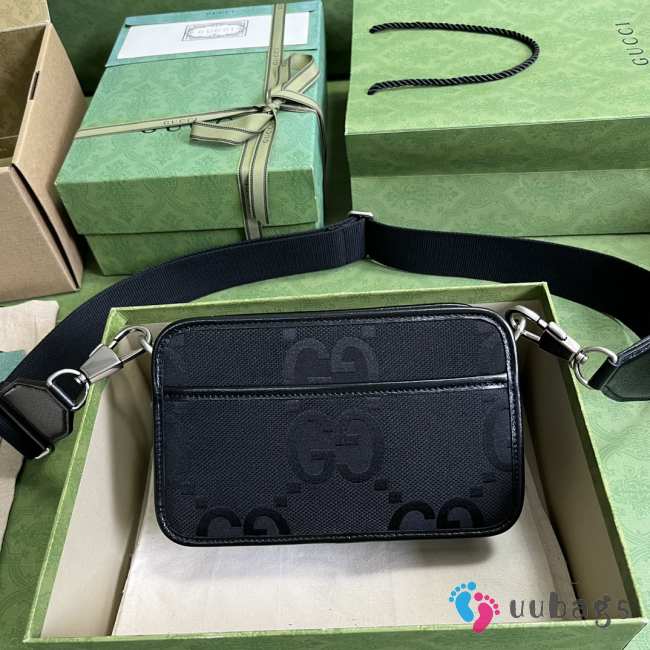 Gucci jumbo GG mini bag in black 22.5x14x7cm - 1