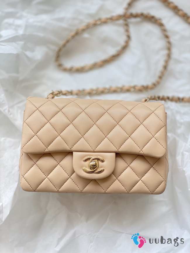 Chanel flap bag in orange with gold buckle 20cm - 1