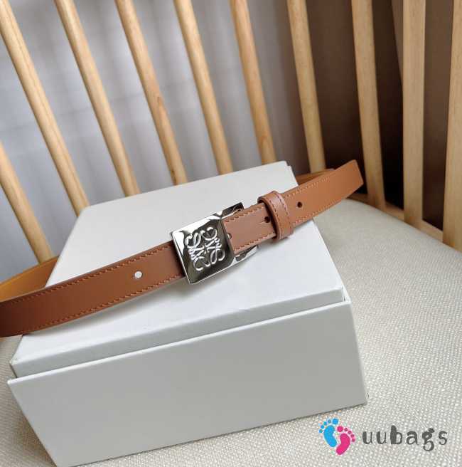 Loewe belt in brown with silver buckle width 2cm - 1