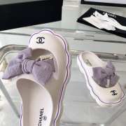 Chanel slippers in white with bow tie - 2