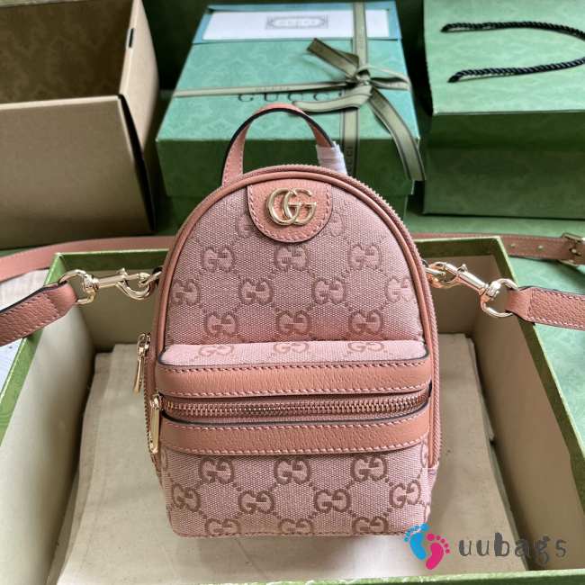 Gucci Ophidia mini GG shoulder bag in pink 14x19x12cm - 1