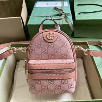 Gucci Ophidia mini GG shoulder bag in pink 14x19x12cm