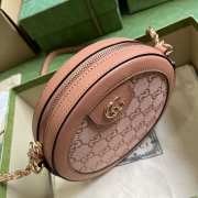 Gucci Ophidia GG mini round bag in pink 18x18x4.5cm - 4