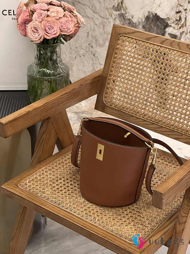 Celine teen bucket in brown 16x18x16cm - 1