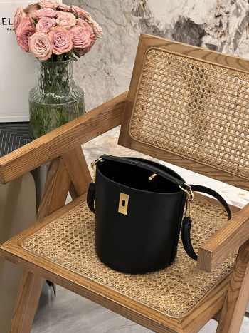 Celine teen bucket in black 16x18x16cm