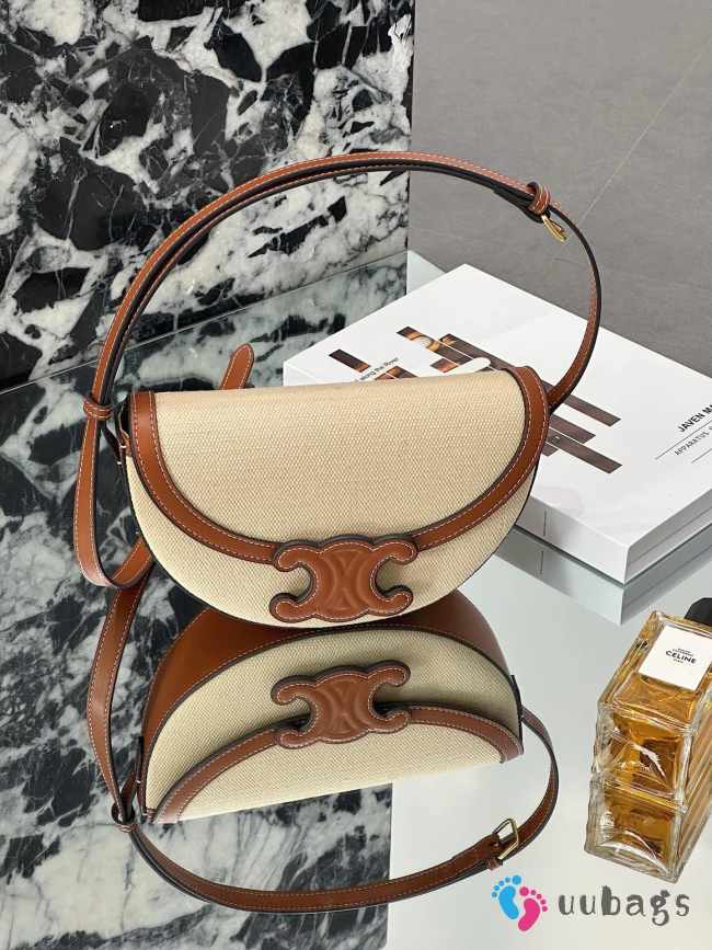 Celine triomphe moon bag in brown 23x13.5x6cm - 1