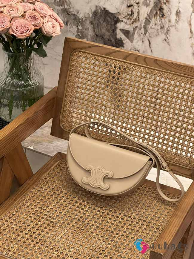 Celine triomphe moon bag in beige 23x13.5x6cm - 1