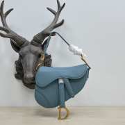 Dior saddle in blue with gold buckle 17×5×15cm - 1