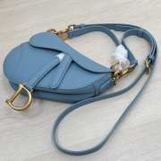 Dior saddle in blue with gold buckle 17×5×15cm - 3