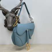 Dior saddle in blue with gold buckle 24×6×18cm - 3