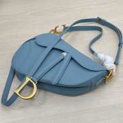 Dior saddle in blue with gold buckle 24×6×18cm - 2