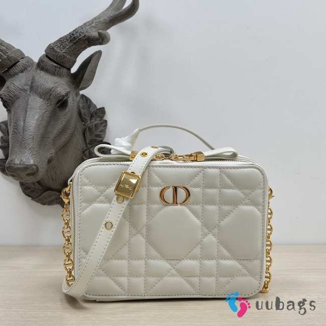 Dior caro in white with gold buckle 18×5×13cm - 1