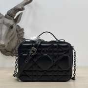 Dior caro in black with silver buckle 18×5×13cm - 1