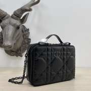 Dior caro in black with silver buckle 18×5×13cm - 3