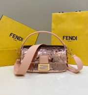 Fendi Baguette pink sequin and leather bag 27x6x15cm - 1