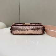 Fendi Baguette pink sequin and leather bag 27x6x15cm - 6