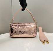 Fendi Baguette pink sequin and leather bag 27x6x15cm - 5