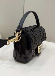 Fendi Baguette black sequin and leather bag 27x6x15cm - 2