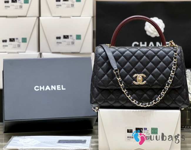 Chanel Coco handle in balck with gold buckle 27cm - 1