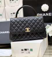 Chanel Coco handle in black with gold buckle 28cm - 1