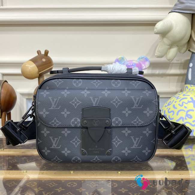 Louis Vuitton S Lock Monogram Macassar In Black 22x18x8cm - 1