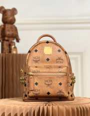  MCM Classic Backpack In Brown 10x17.5x21cm - 1