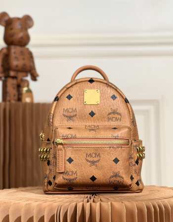  MCM Classic Backpack In Brown 10x17.5x21cm