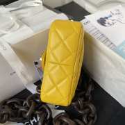 Chanel Mini Yellow Flap Bag Lambskin Wenge Wood Chain Bag 18cm - 6