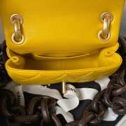 Chanel Mini Yellow Flap Bag Lambskin Wenge Wood Chain Bag 18cm - 3