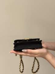 Chanel small denim flap bag in black 10x13cm - 3